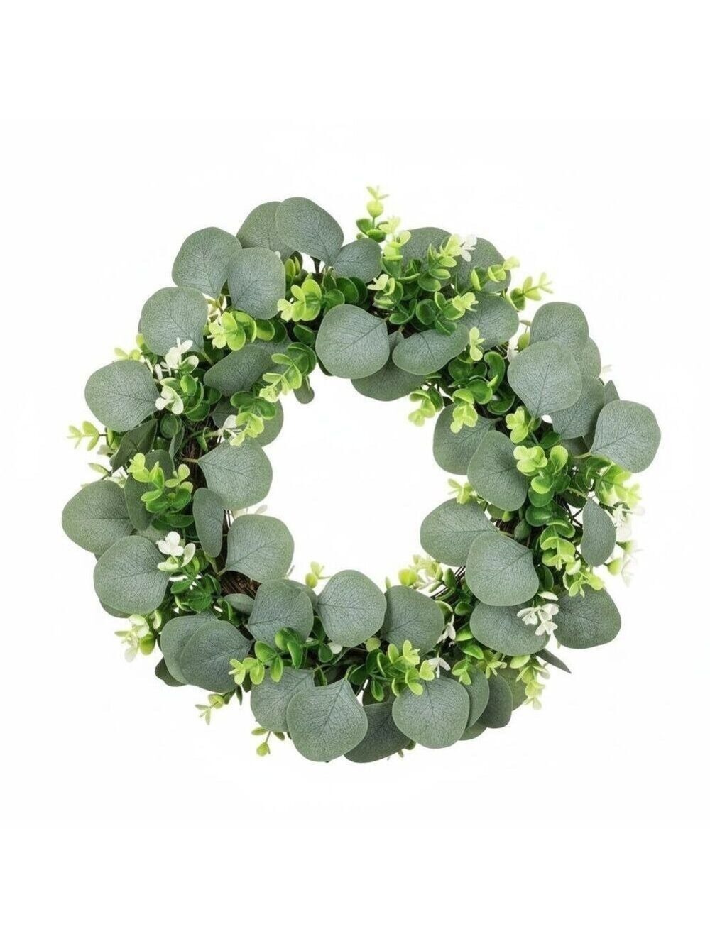 Faux Eucalyptus Wreath Base 12 Inch Greenery Candle Ring DIY Craft Supply